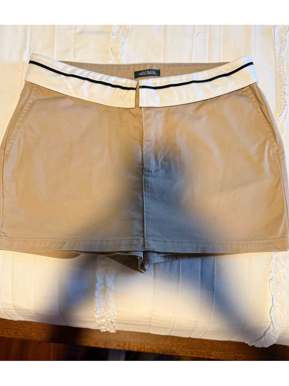 wild fable Beige Skort with White Waistband and Black Trim